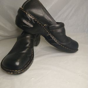 Sonoma Life Style Sz 9.5M Black Leather Slip On Mule Shoes